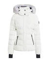 Moose Knuckles Betta Puffer Jacket With Detachable Hood And Shearling Trim In White