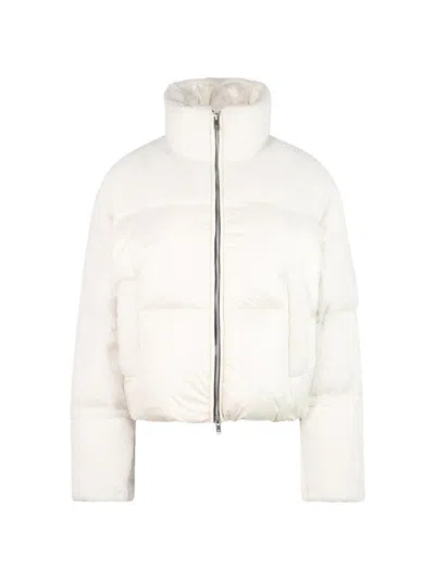 Moose Knuckles Women's Agate Shearling Down Puffer Jacket In White