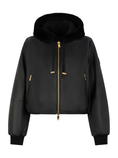 Moose Knuckles Women's Cardin Bunny Satin & Velvet Jacket In Black