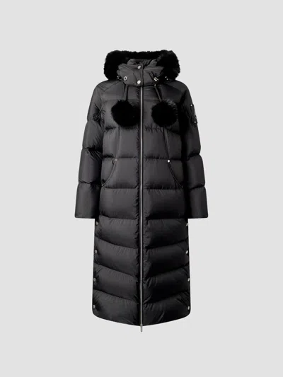 Moose Knuckles Women's Everest Long Down Puffer Coat In Black