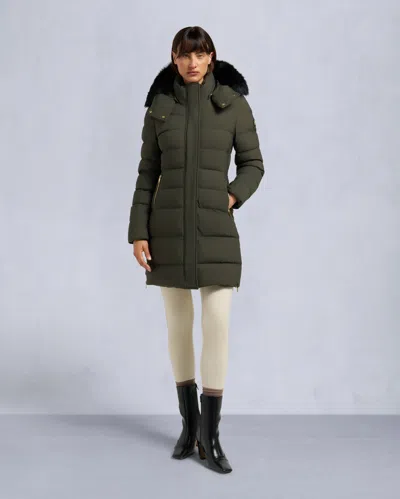 Moose Knuckles Women's Gold Series Nyluxe Watershed 3 Parka In Green