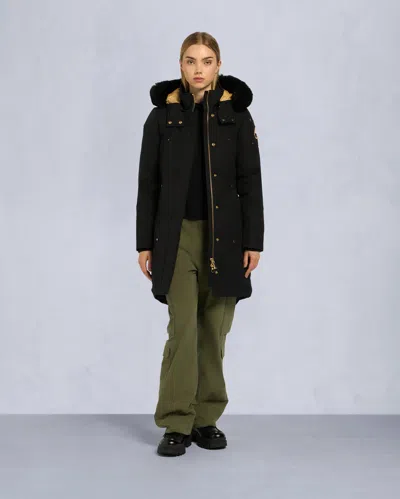 Moose Knuckles Women's Gold Stirling Parka Neoshear In Black