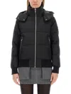Moose Knuckles Puffy Black Jacket With High Collar In Black