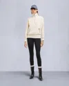 Moose Knuckles Mix Media Zip-front Sweatshirt In Neutral