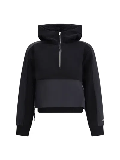 Moose Knuckles Mixmedia Hoodie In Black