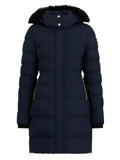 Moose Knuckles Watershed 3 Down Parka With Removable Hood In Navy W Black