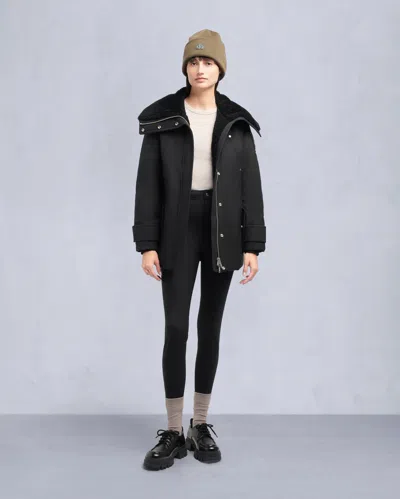Moose Knuckles Women's Original Aurora Shearling Trim Jacket In Black