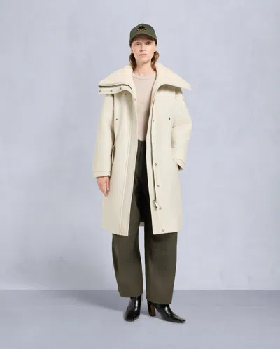 Moose Knuckles Women's Original Storm Shearling Trim Parka In White