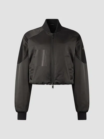 Moose Knuckles Women's Satin Drift Satin Bomber In Black