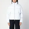 Moose Knuckles Short Down Jacket With White Zip In Grey