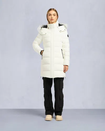 Moose Knuckles Women's Watershed Shearling Parka In White