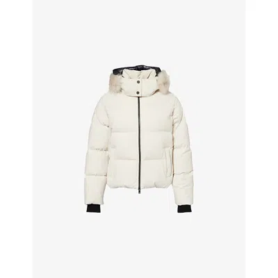 Moose Knuckles Womens Alabaster W/alabaster Sh Misti Detachable-hood Padded Puffer Jacket In White