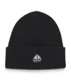 Moose Knuckles Wool Logo Beanie In Black