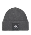 Moose Knuckles Wool Logo Beanie In Gray