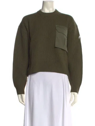 Pre-owned Moose Knuckles Wool Mock Neck Sweater In Green