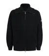 Moose Knuckles Wool Ribbed Zip-up Cardigan In Black