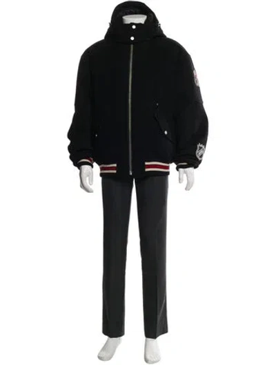 Pre-owned Moose Knuckles Wool Striped Parka W/ Tags In Black