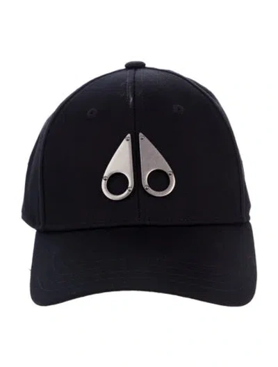 Pre-owned Moose Knuckles Woven Adjustable Baseball Cap W/tags In Black