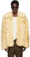Moose Knuckles Yellow Efna Short Shearling Coat In 1562 Eggshell