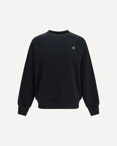Moose Knuckles Logo-plaque Raglan-sleeve Sweater In Black