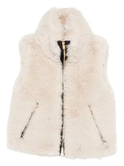 Moose Knuckles Zip Faux-fur Jacket In Neutral