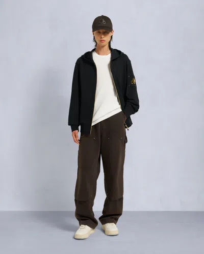 Moose Knuckles Zip Hoodie In Black