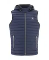 Moose Knuckles Zip-up Hooded Gilet In Blue