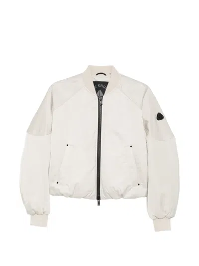 Moose Knuckles Zip-fastening Ruched-sleeve Jacket In Neutrals