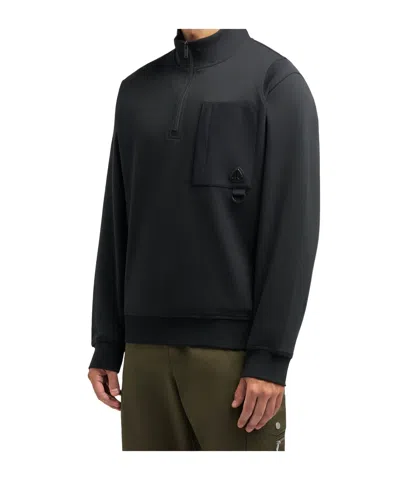 Moose Knuckles Zipper Sweatshirt In Black
