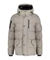 Moose Knuckles Zippered Down Jacket In Gray