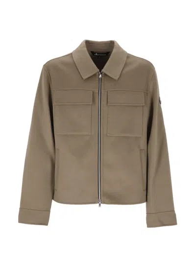 Moose Knuckles Zip-up Flap-pocket Jacket In Neutral
