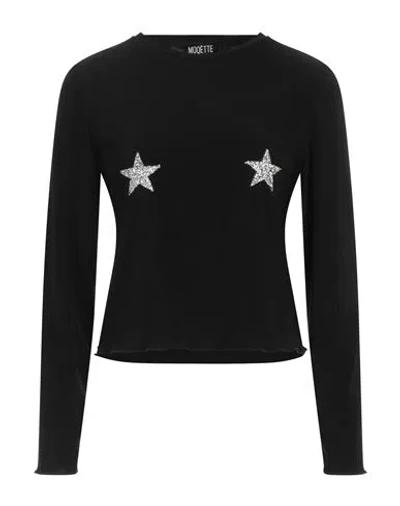 Moqètte Woman T-shirt Black Size Xs Polyester