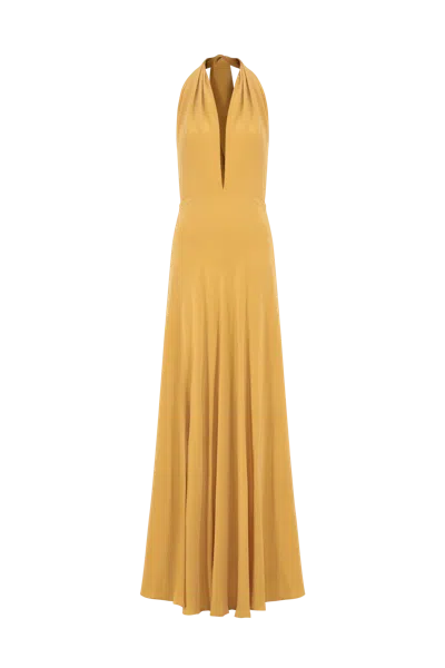Moracée Long Silk Dress In Buttercup Yellow