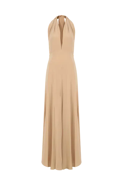 Moracée Silk Dress In Dusty Beige