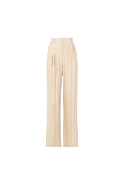 Moracée Women's Striped Trousers Beige In Bone
