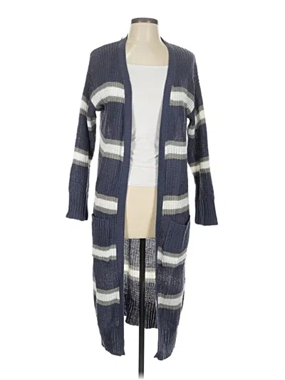 Pre-owned Moral Fiber Cardigan Sweater In Blue