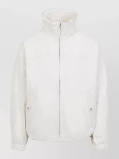 Mordecai Barakuta Jacket Stand Up Collar Design In White