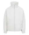 Mordecai High Collar White Jacket With Relaxed Fit In White