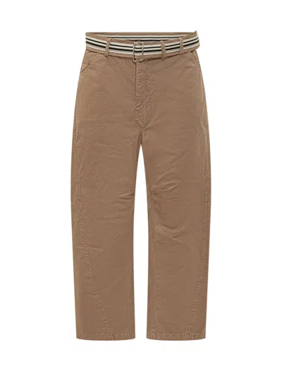 Mordecai Beige Regular Flat Front Pants In Brown