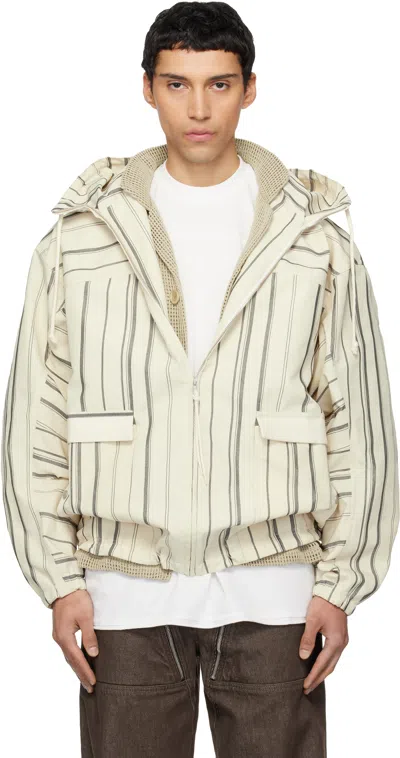 Mordecai Beige Windbreaker Jacket In Multi