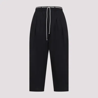 MORDECAI BLACK DRAWSTRING LINEN PANTS