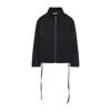 Mordecai Layered Jacket Point Collar Adjustable Drawstrings In Black