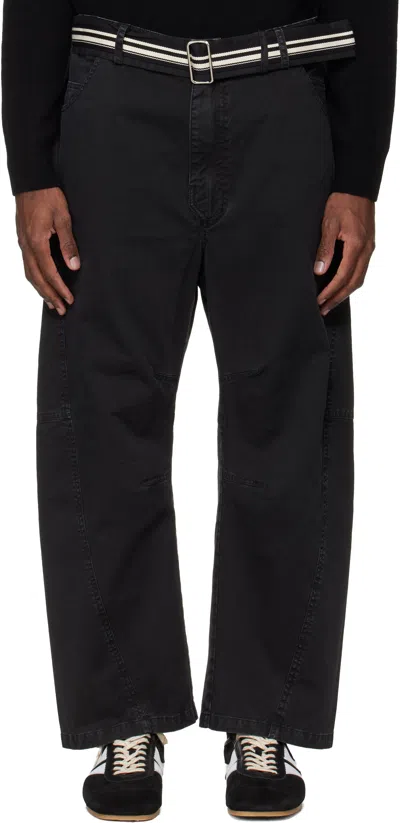 Mordecai Black Loose Flat Front Pants