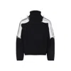 Mordecai Black Virgin Wool Jacquard Stripe Turtle Neck In Black