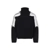Mordecai Black Virgin Wool Jacquard Stripe Turtle Neck In Multi