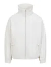 Mordecai High Collar White Jacket With Relaxed Fit In White