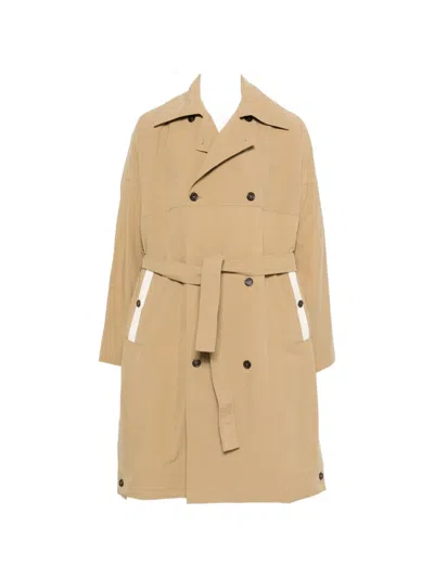 Mordecai Double-breasted Belted Trench Coat In Nude