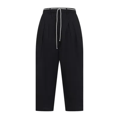 MORDECAI DRAWSTRING BLACK LINEN PANTS
