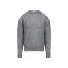 Mordecai Grey Melange Mohair Crewneck Sweater In Gray