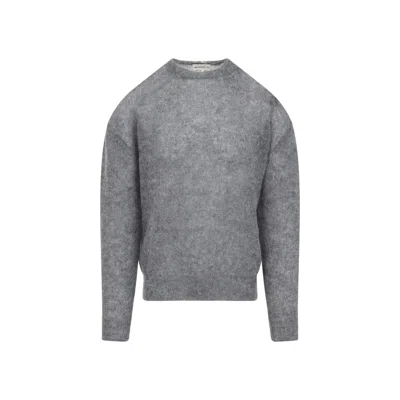 MORDECAI MORDECAI GREY MELANGE MOHAIR CREWNECK SWEATER